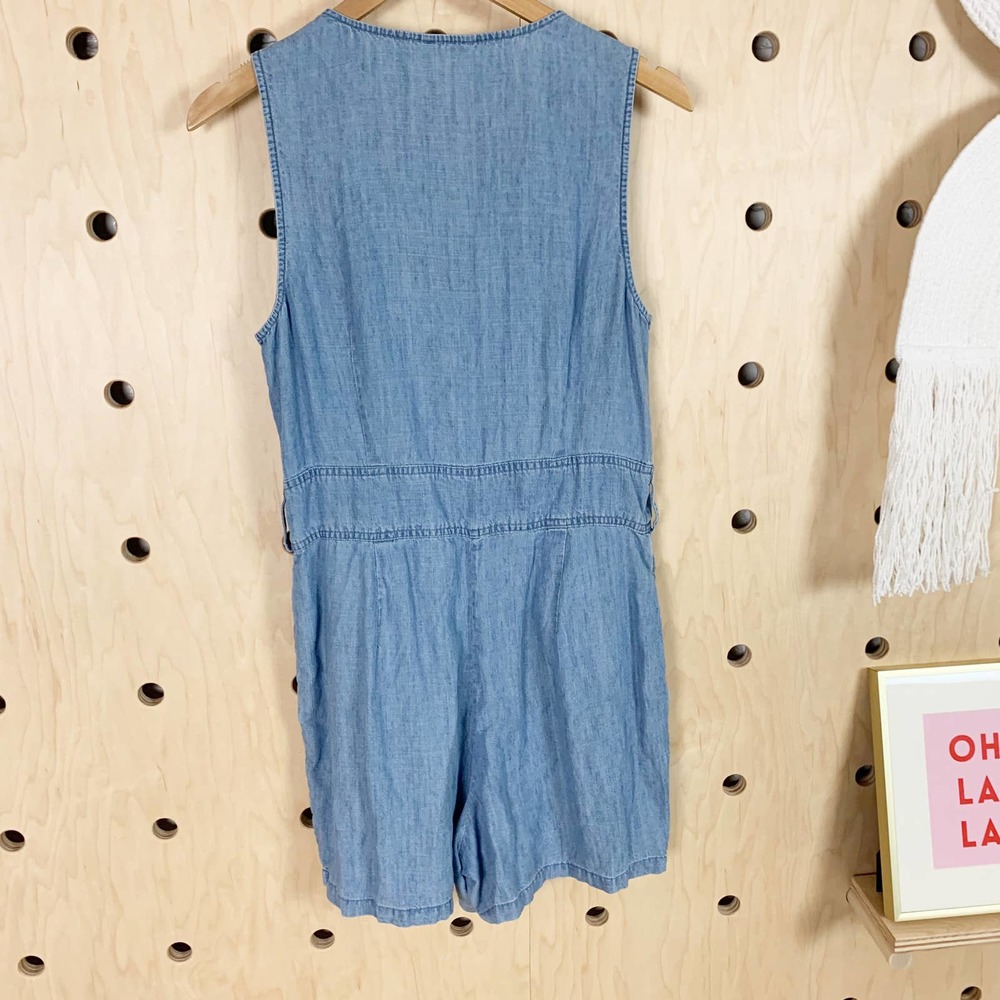 Rails Women's Scarlett Chambray Romper In Medium Vintage Blue Size Medium - Picture 3 of 5